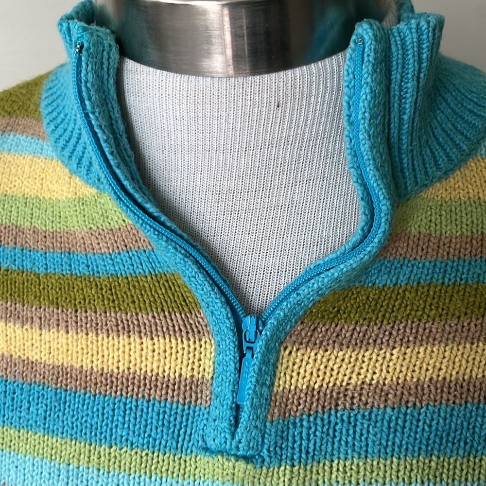 Talbots striped 1/4 zip pullover - Picture 3 of 6